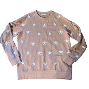 Sandro Paris Pink Star Print Sweatshirt Women's Size Small Casual Chic